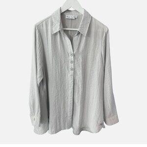 Habitat Lagenlook Relaxed Fit Button Front Tunic Top Women's size M